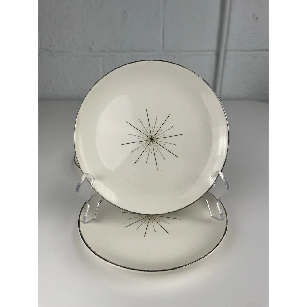 Homer Laughlin Modern Star Atomic MCM Bread Butter Plate SET OF 3 | 6 3/4